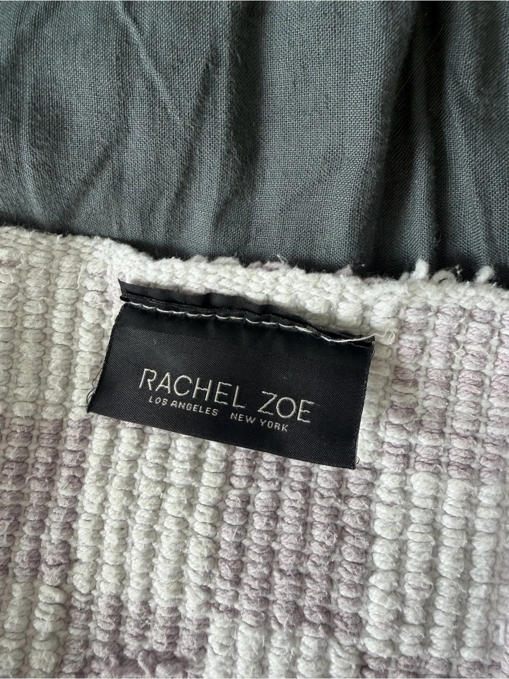 White and Lavender Checkerboard Bath Mat